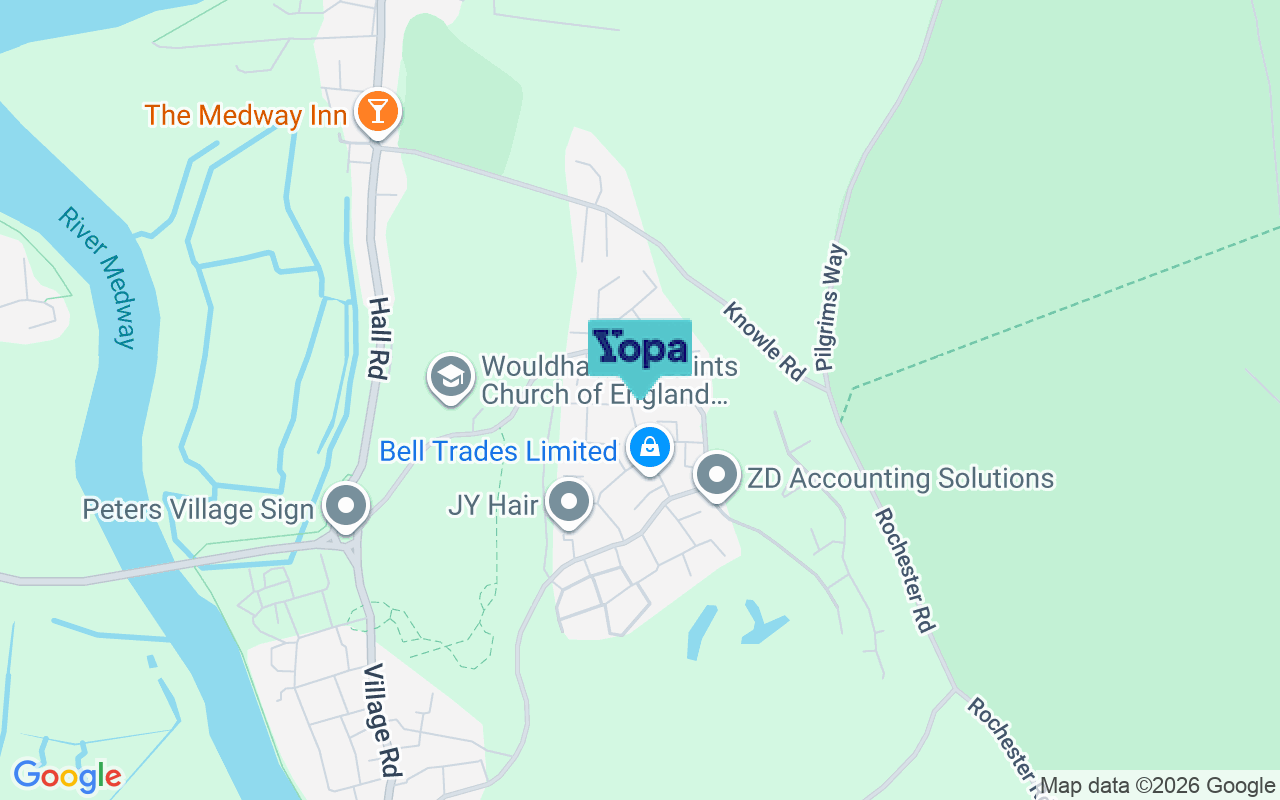 Map showing the location of ME1 3WH