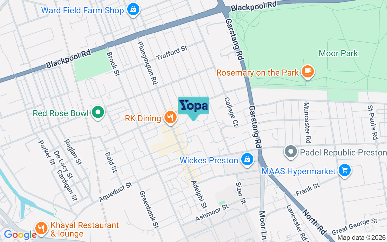 Map showing the location of PR1 7UG