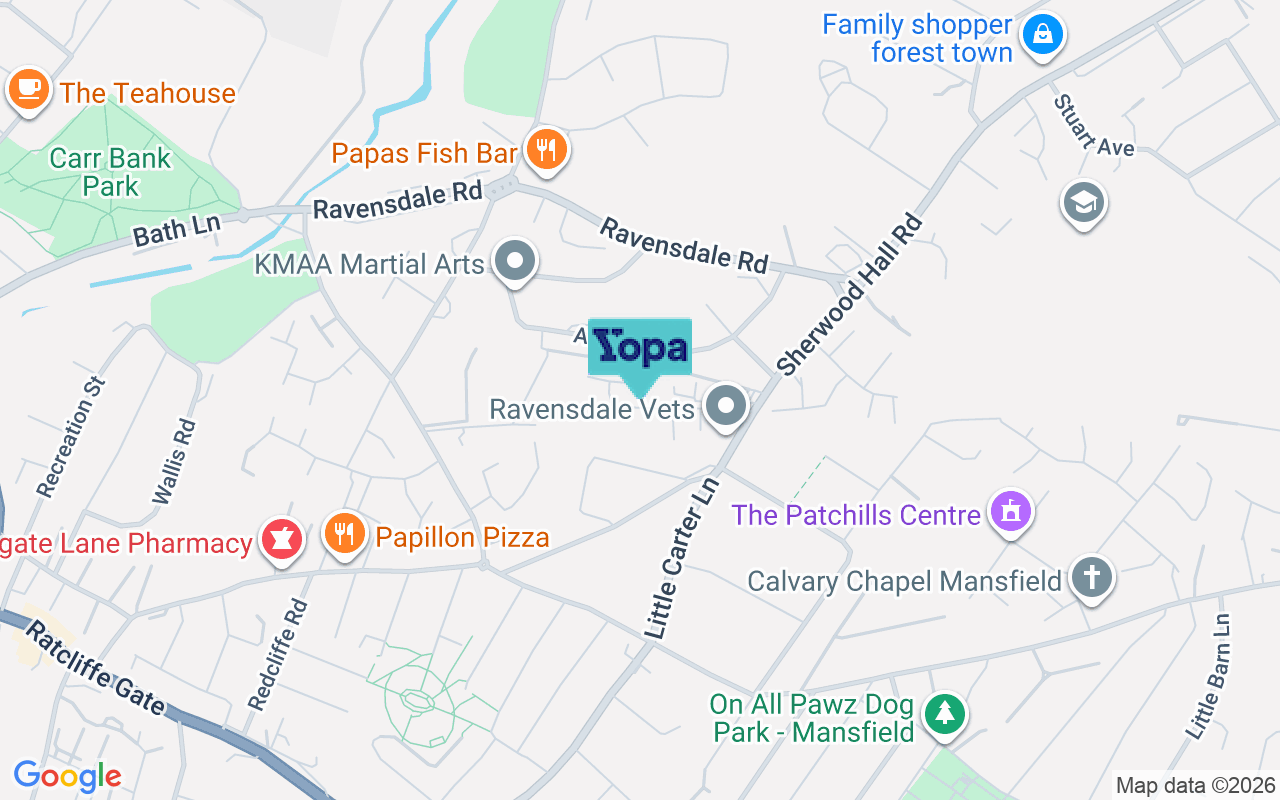Map showing the location of NG18 2NX