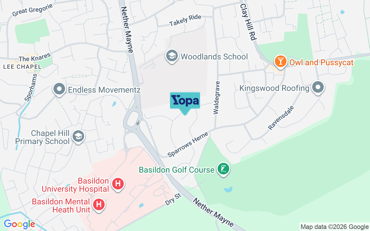 Map showing the location of SS16 5HA