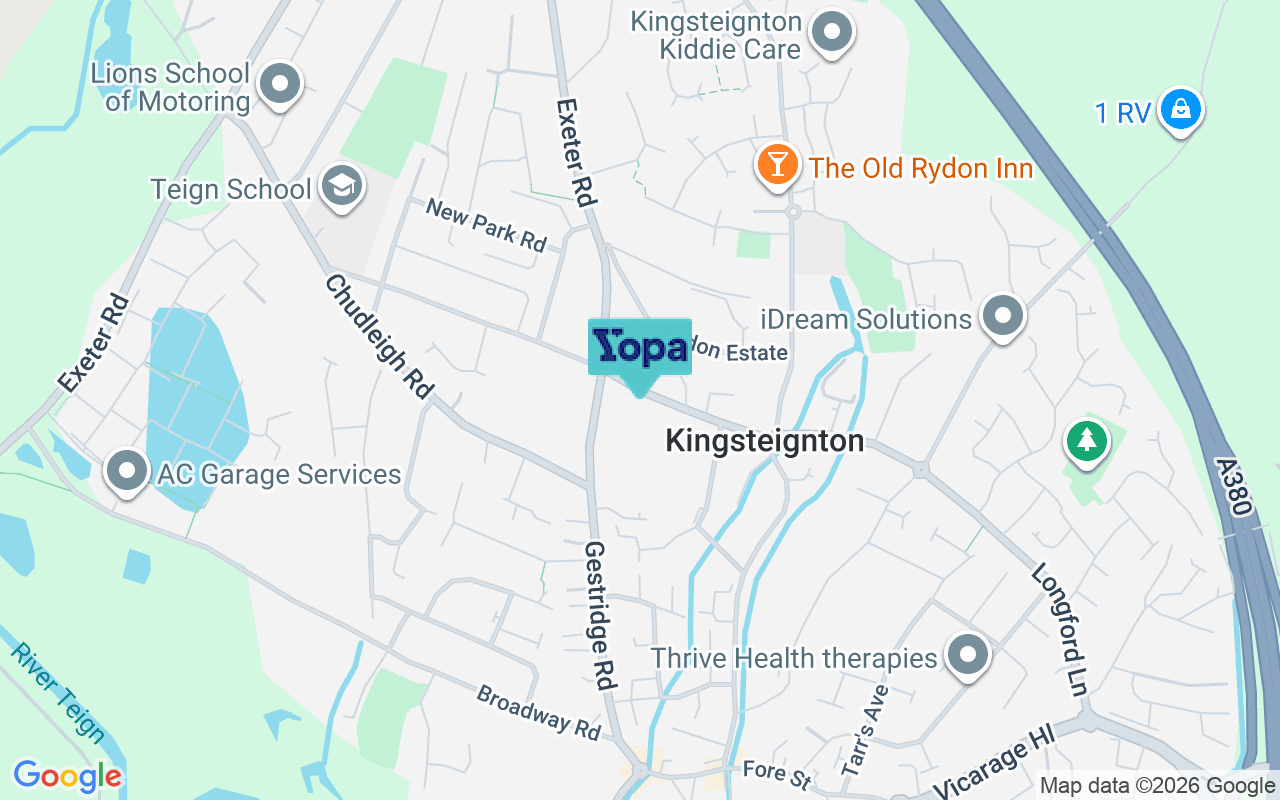 Map showing the location of TQ12 3ND