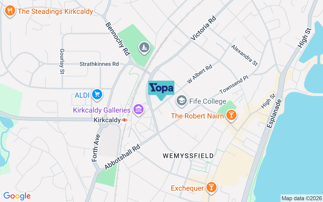 Map showing the location of KY1 1EZ