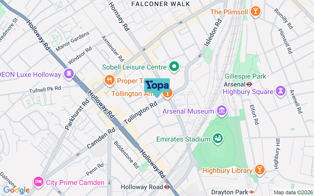 Map showing the location of N7 6PD