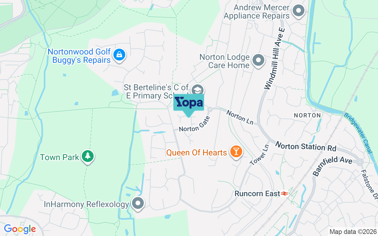 Map showing the location of WA7 6PG