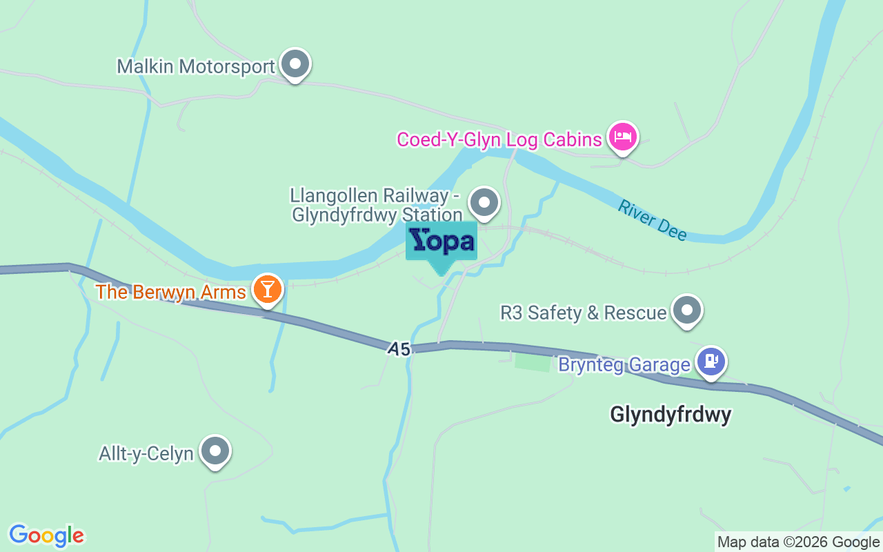 Map showing the location of LL21 9HB
