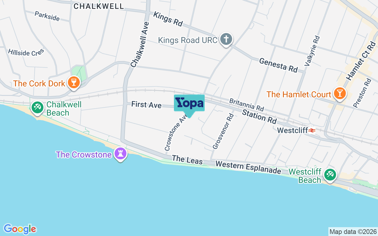 Map showing the location of SS0 8HU