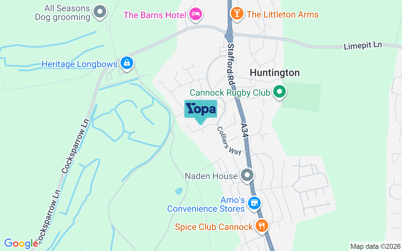 Map showing the location of WS12 4UH