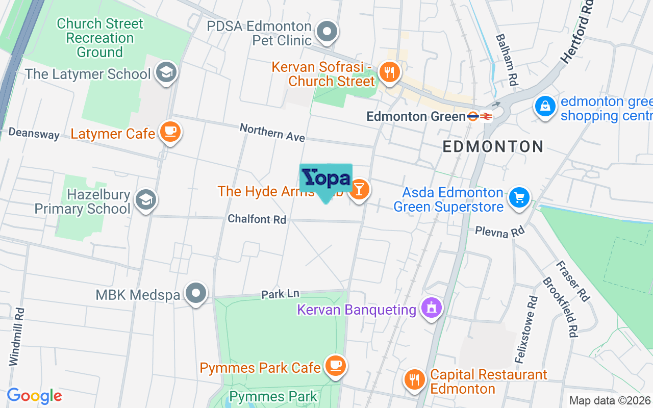 Map showing the location of N9 9QR