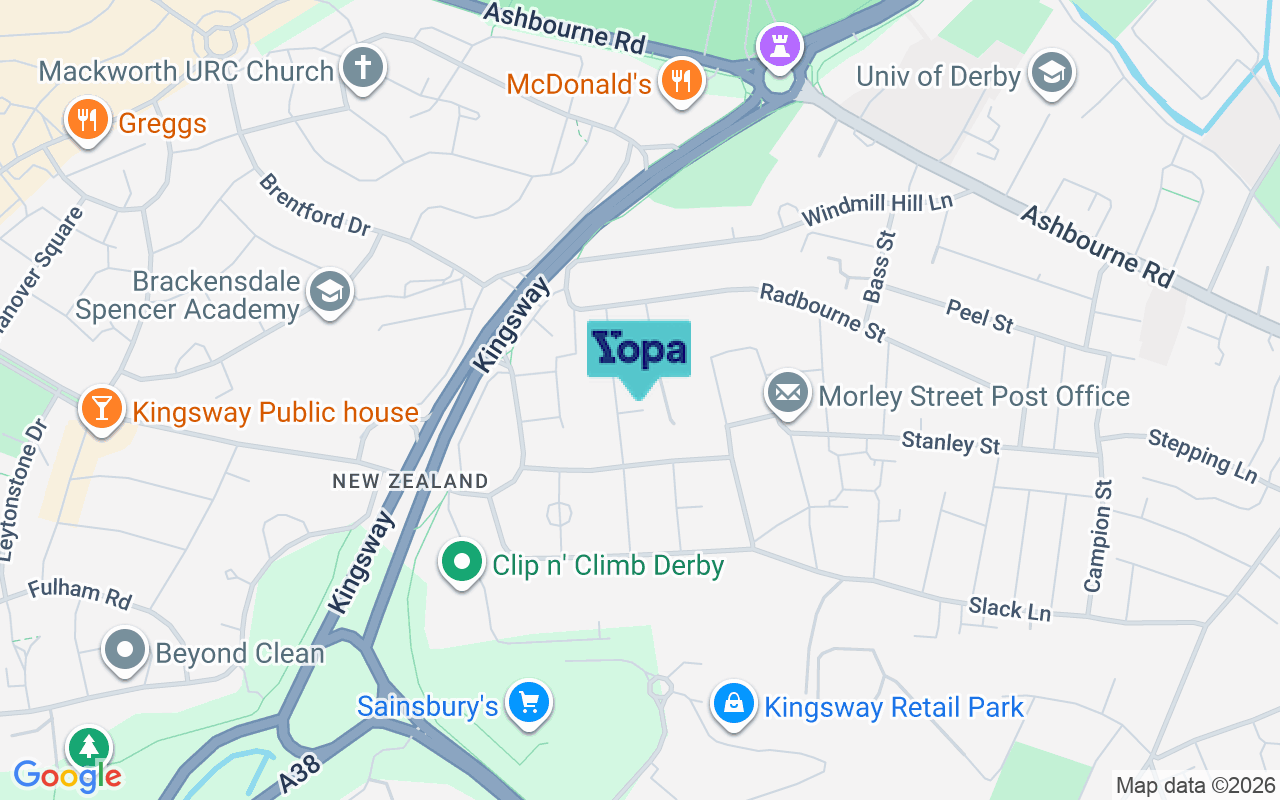 Map showing the location of DE22 3BY