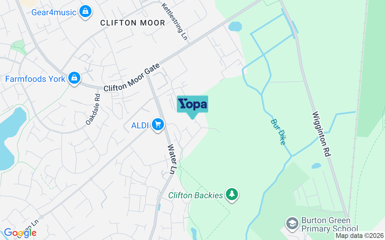 Map showing the location of YO30 6RD