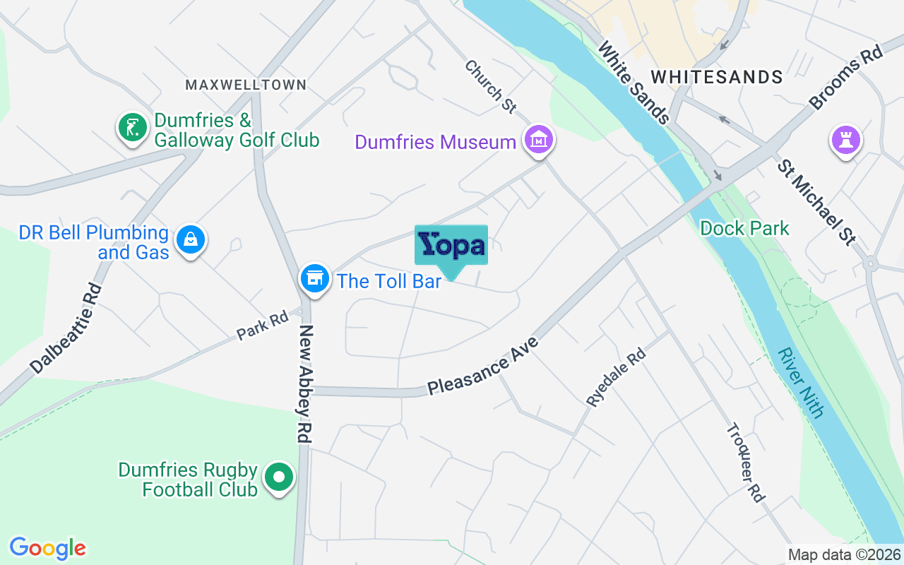 Map showing the location of DG2 7RL
