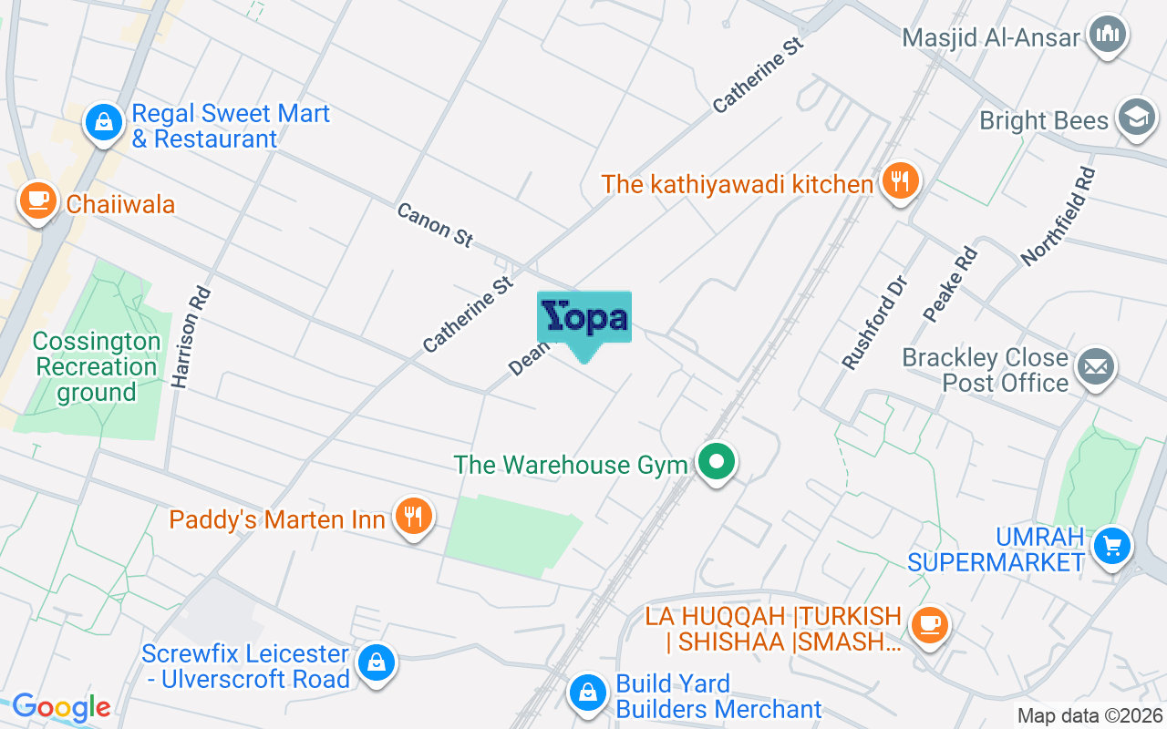 Map showing the location of LE4 6GQ