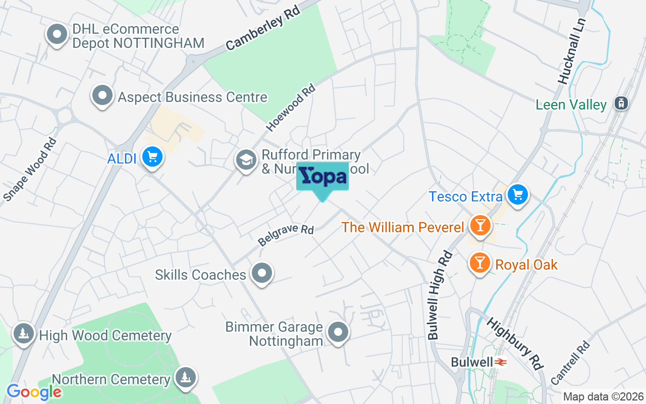 Map showing the location of NG6 8TZ