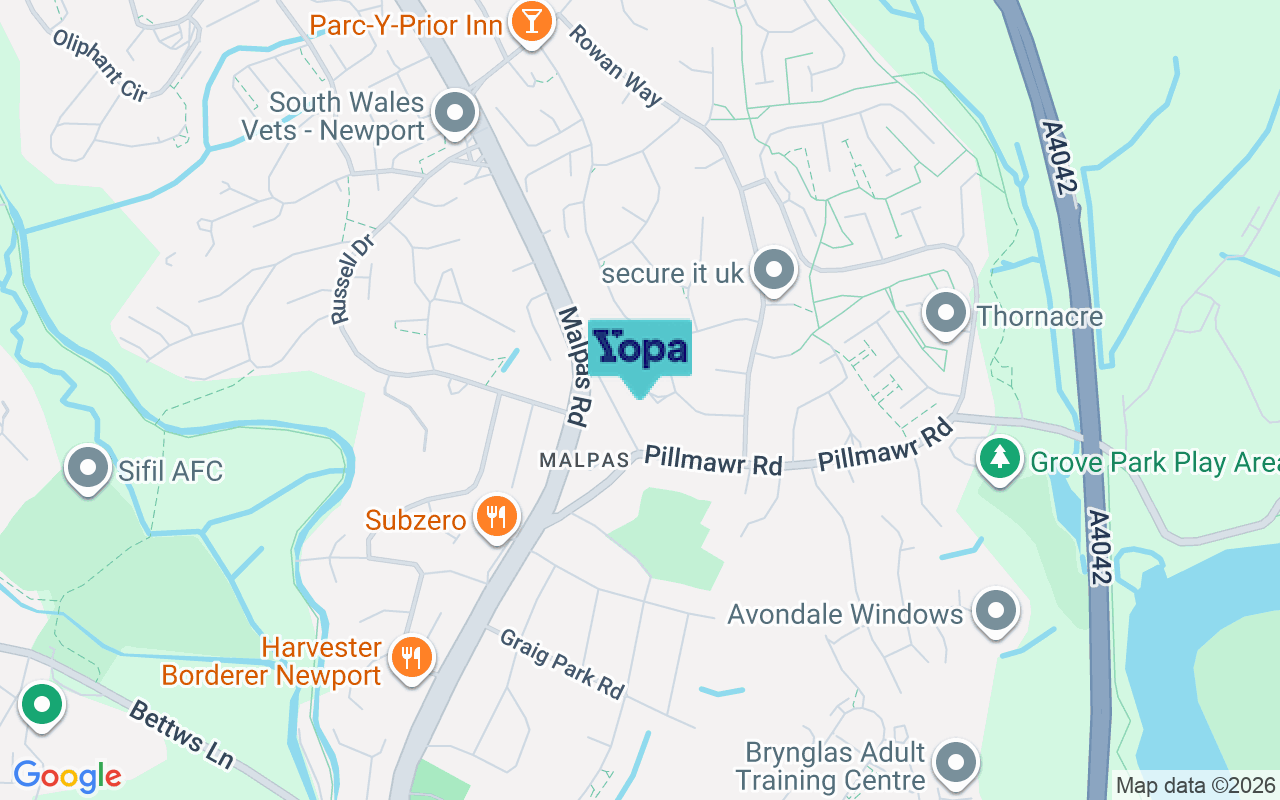 Map showing the location of NP20 6WR