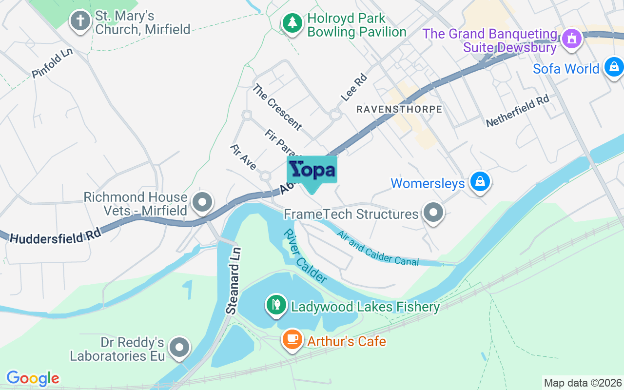 Map showing the location of WF13 3LS