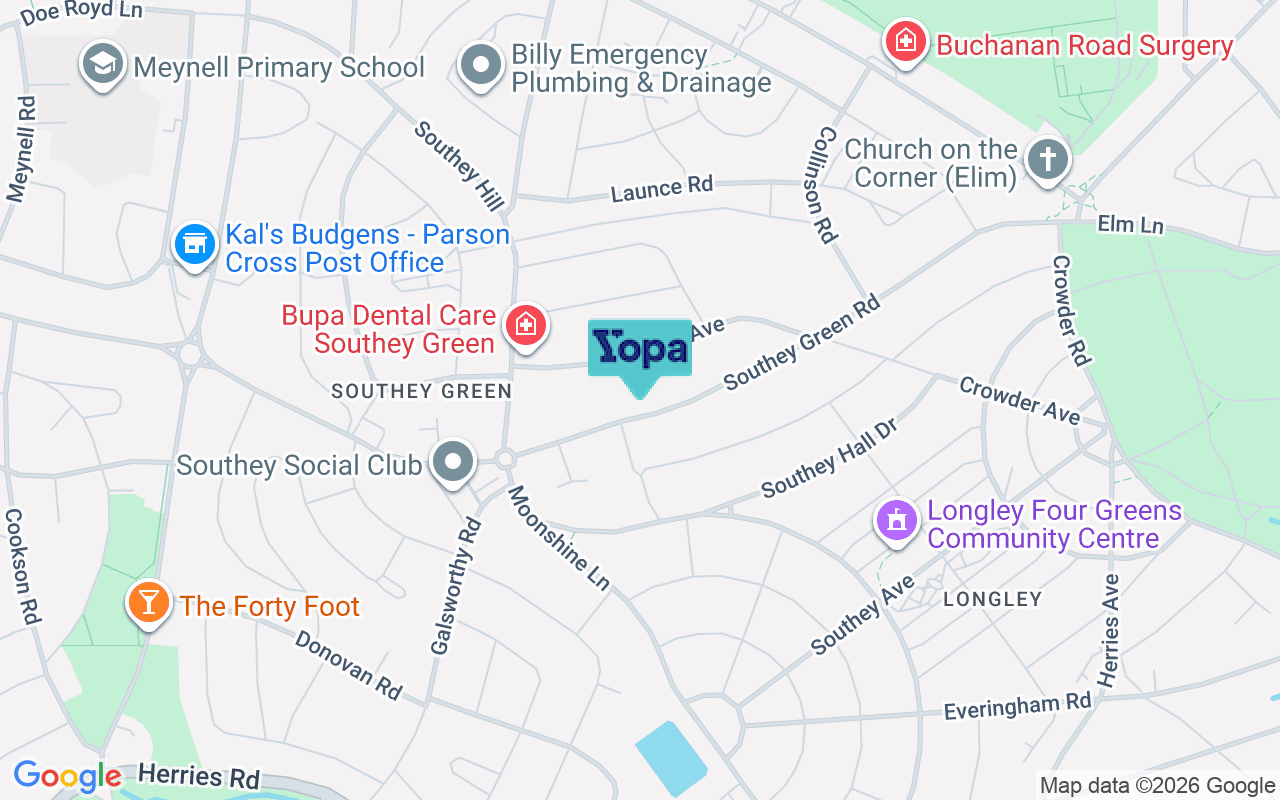 Map showing the location of S5 7QB