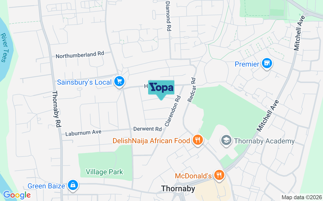Map showing the location of TS17 8HU
