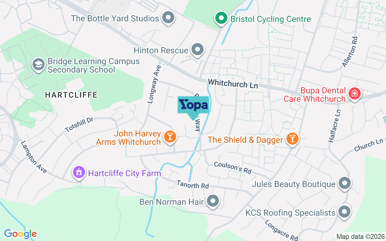 Map showing the location of BS14 0DY