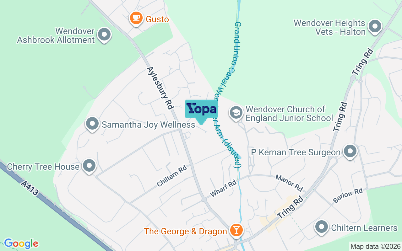Map showing the location of HP22 6JZ