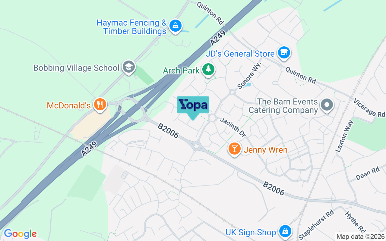 Map showing the location of ME10 5GA