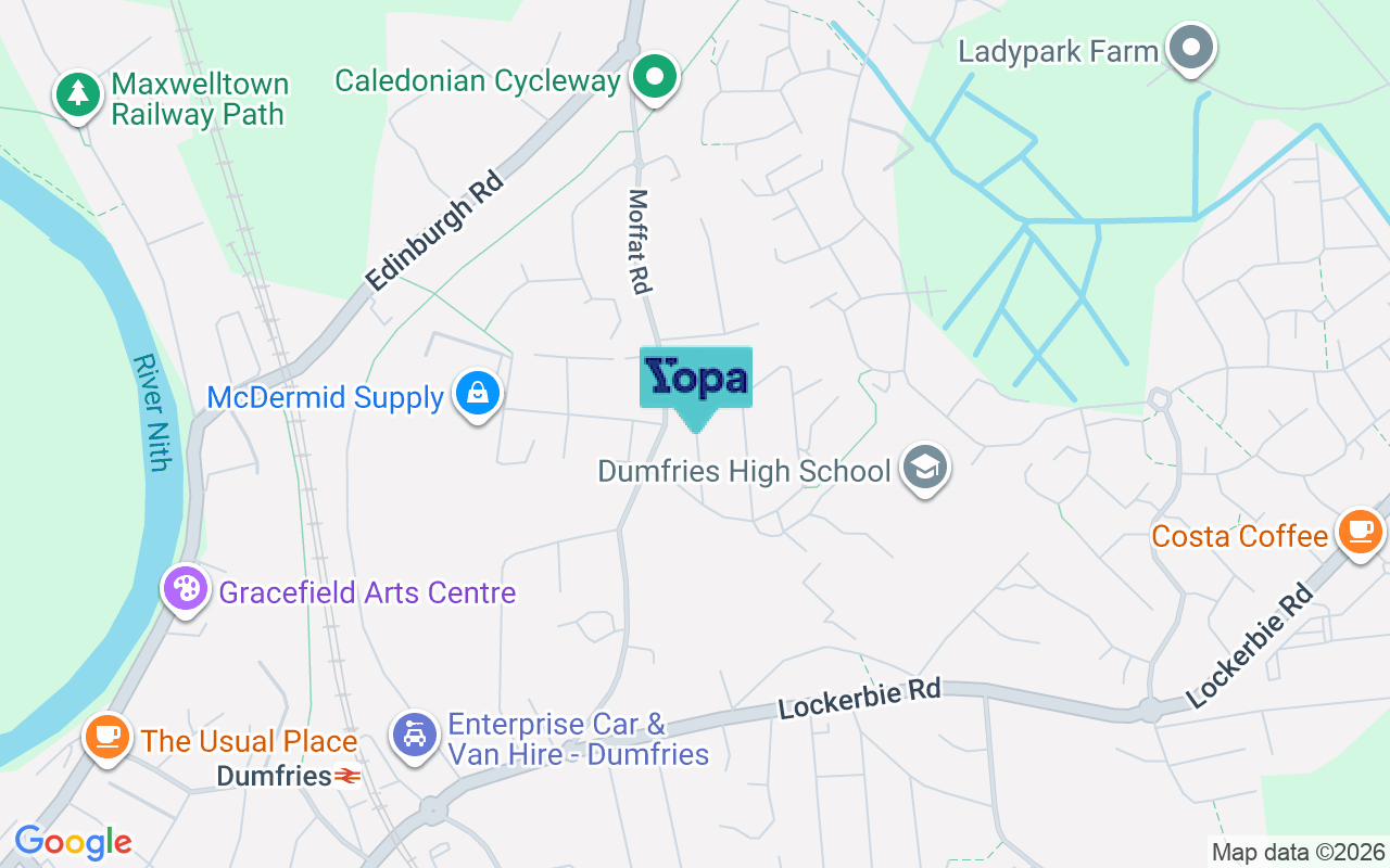 Map showing the location of DG1 1NS