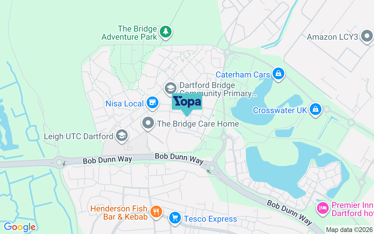 Map showing the location of DA1 5FJ