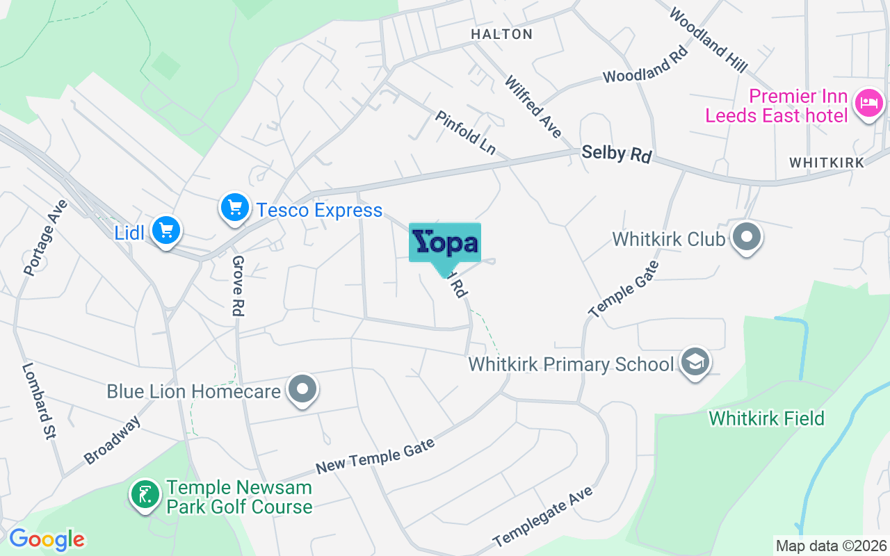 Map showing the location of LS15 0PZ