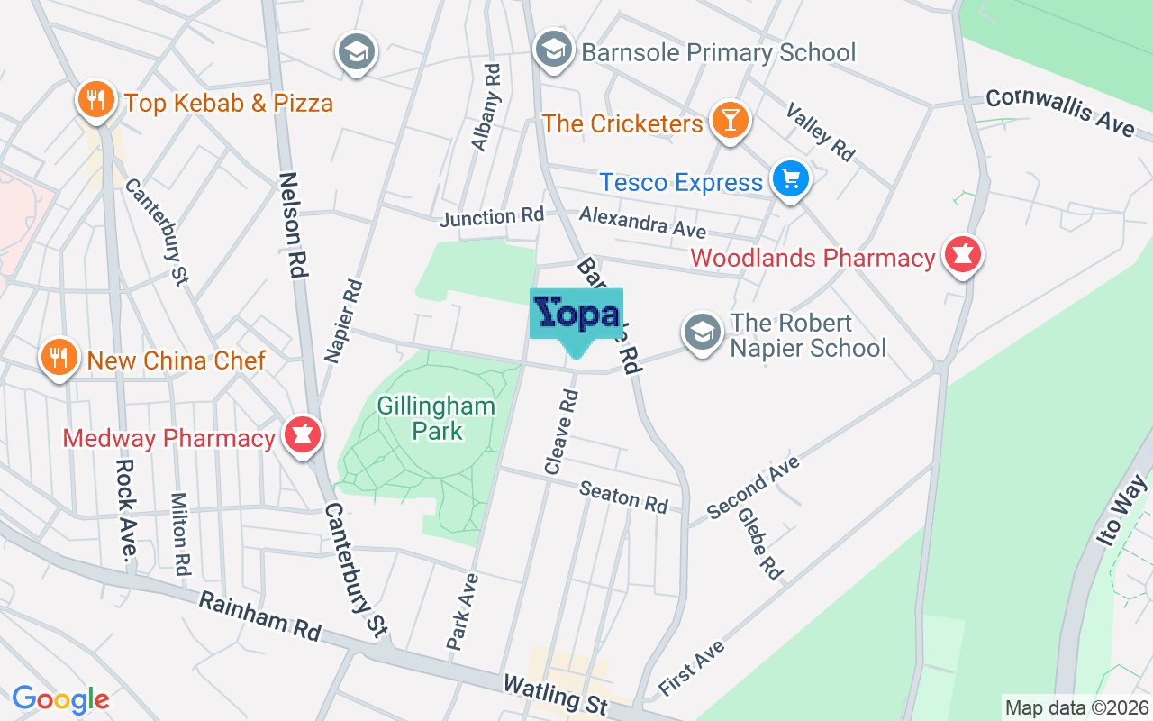 Map showing the location of ME7 4BW