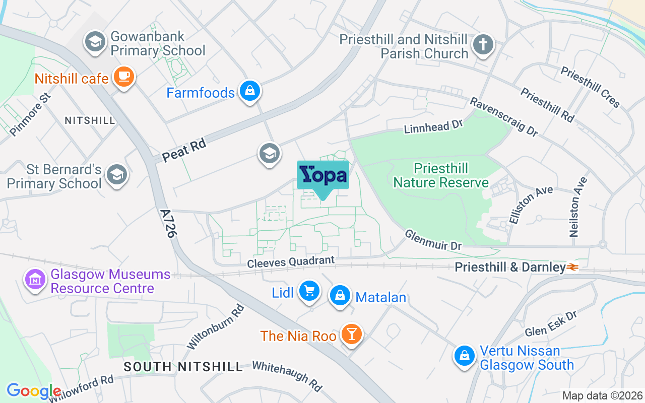 Map showing the location of G53 6NQ