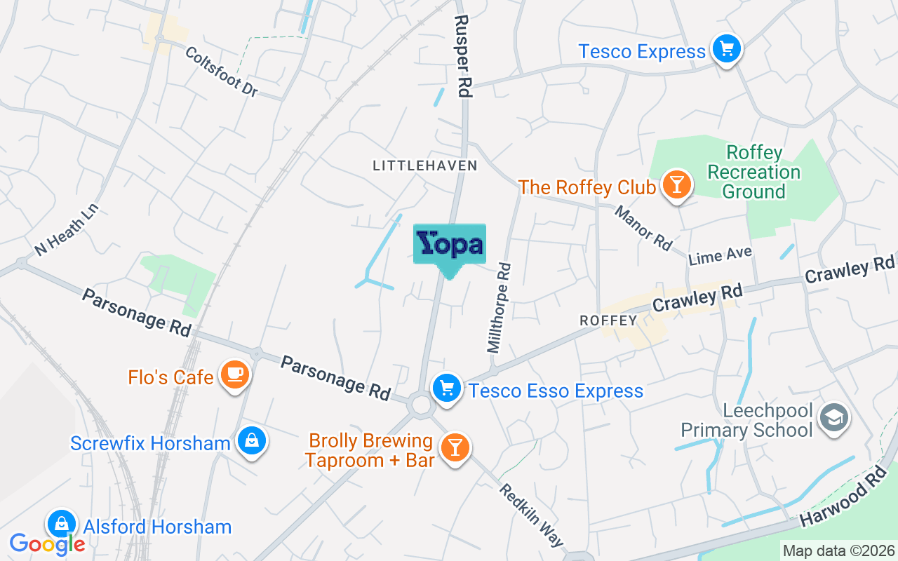 Map showing the location of RH12 4BD