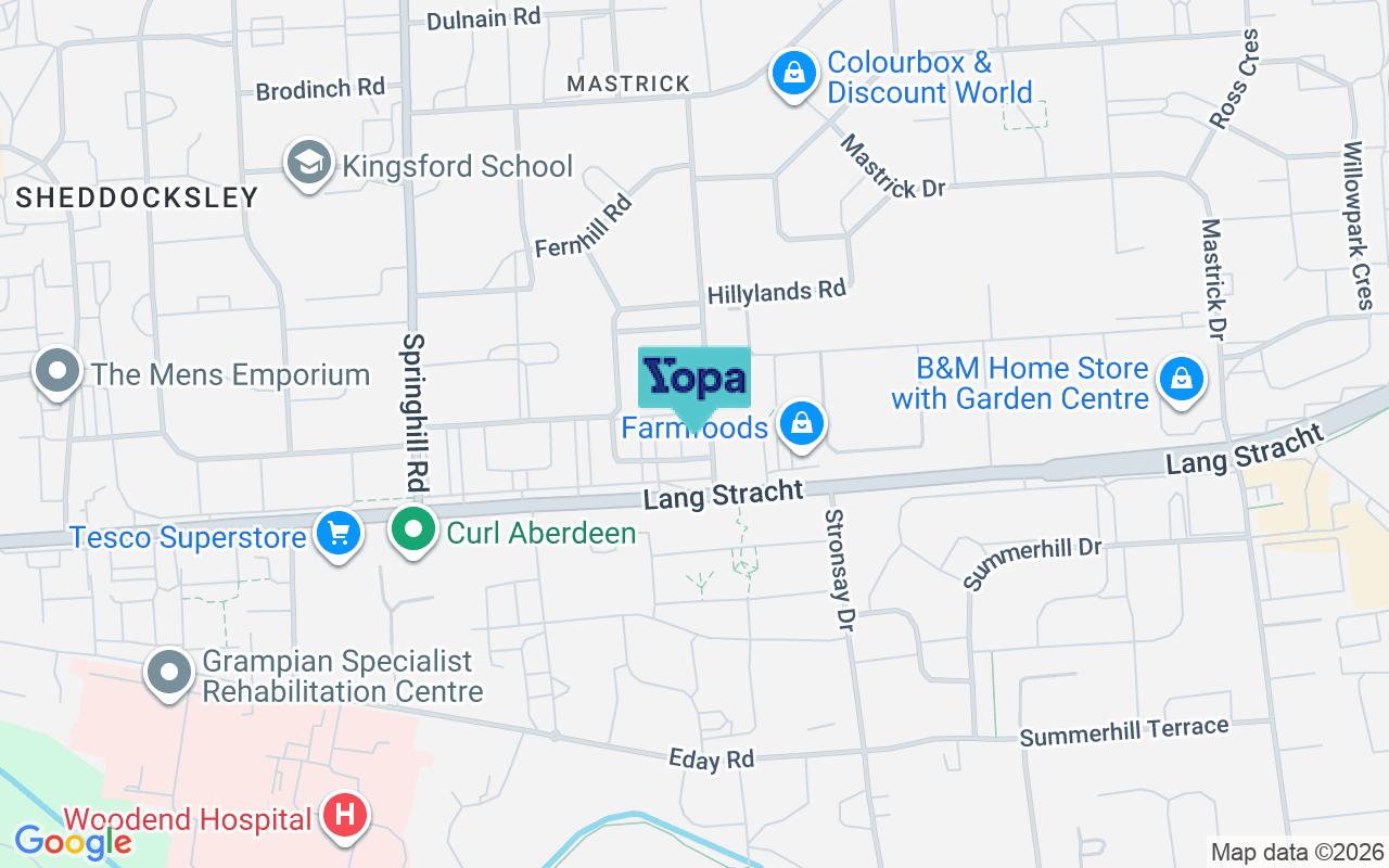 Map showing the location of AB16 6RY