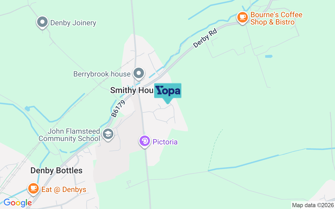 Map showing the location of DE5 8NU