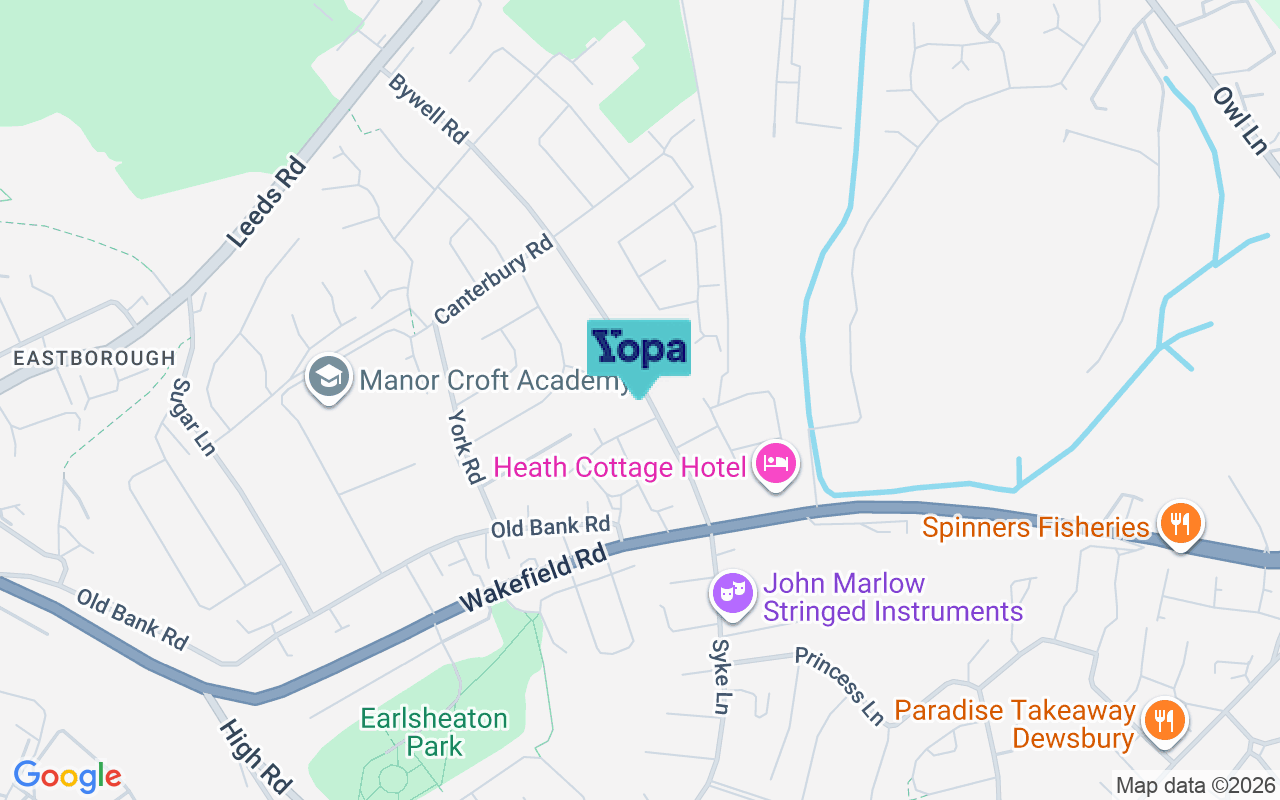Map showing the location of WF12 7LL