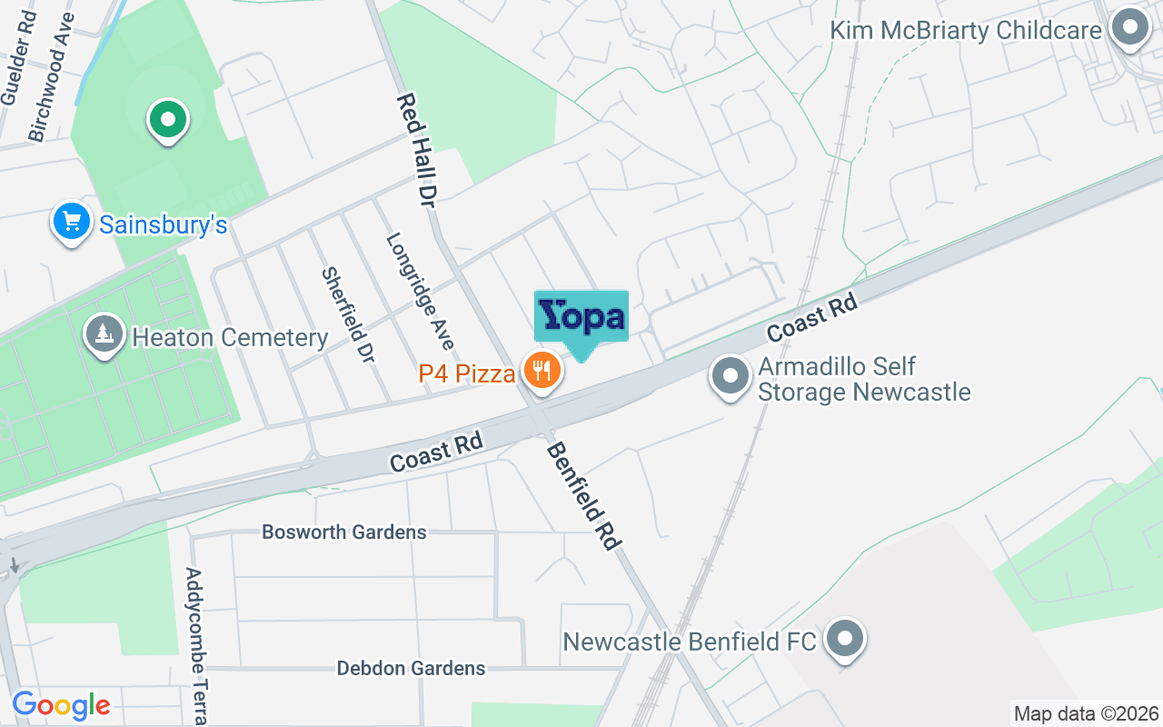 Map showing the location of NE7 7RS