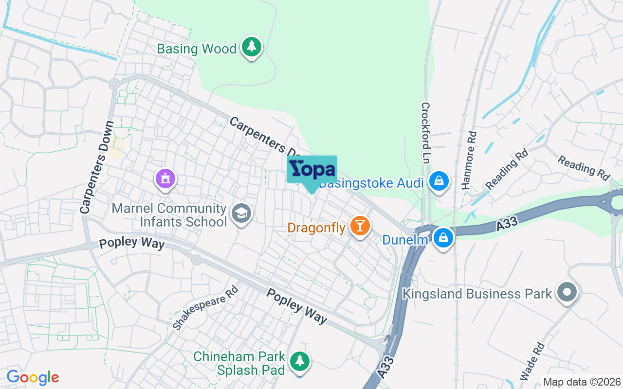 Map showing the location of RG24 9BB