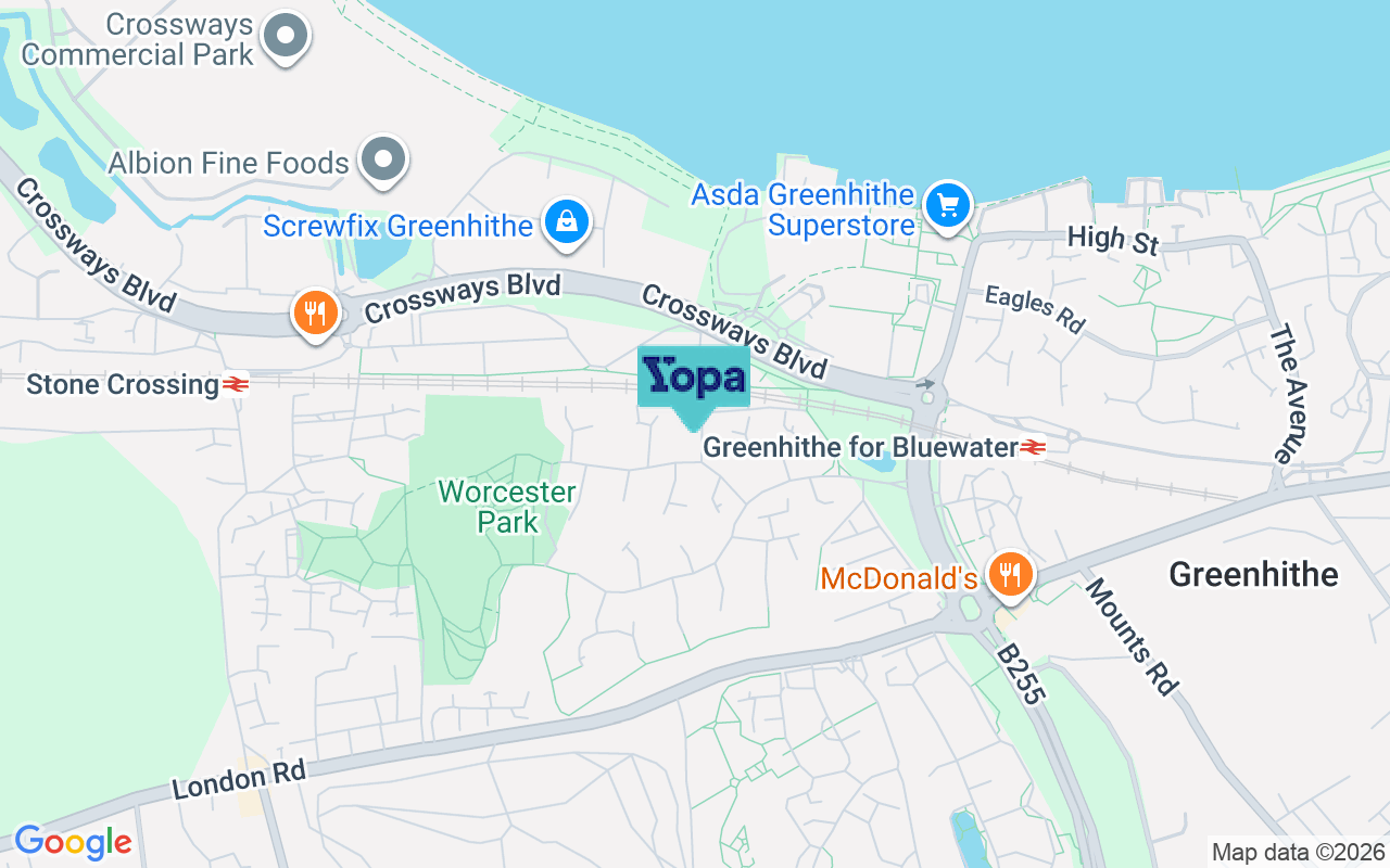 Map showing the location of DA9 9RB