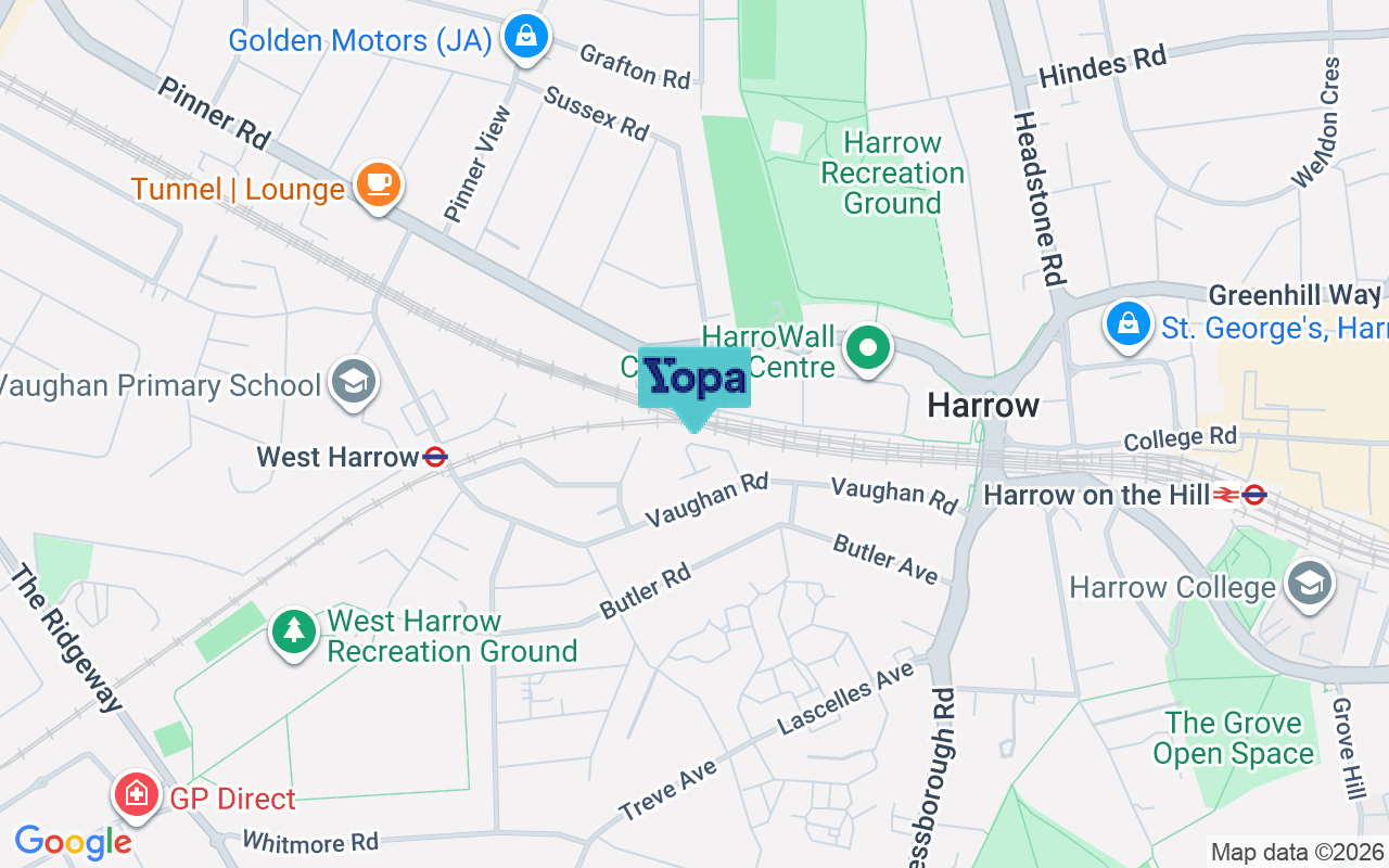 Map showing the location of HA1 4EN
