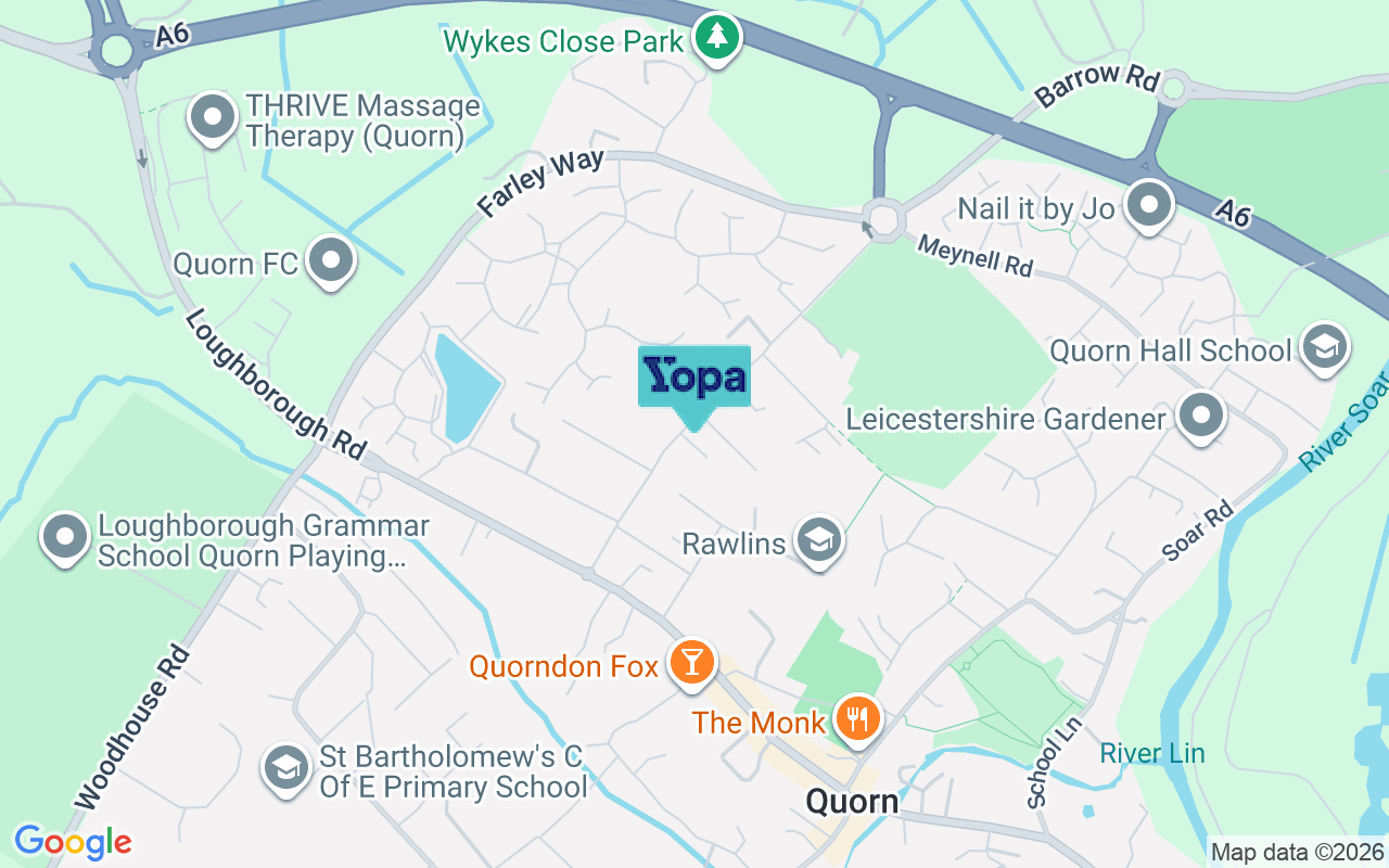 Map showing the location of LE12 8DH