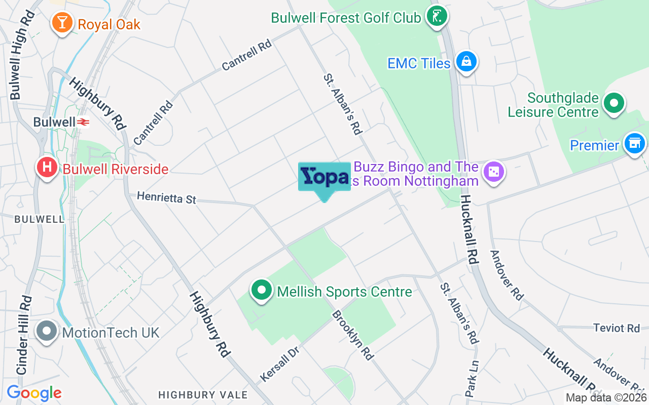 Map showing the location of NG6 9GQ