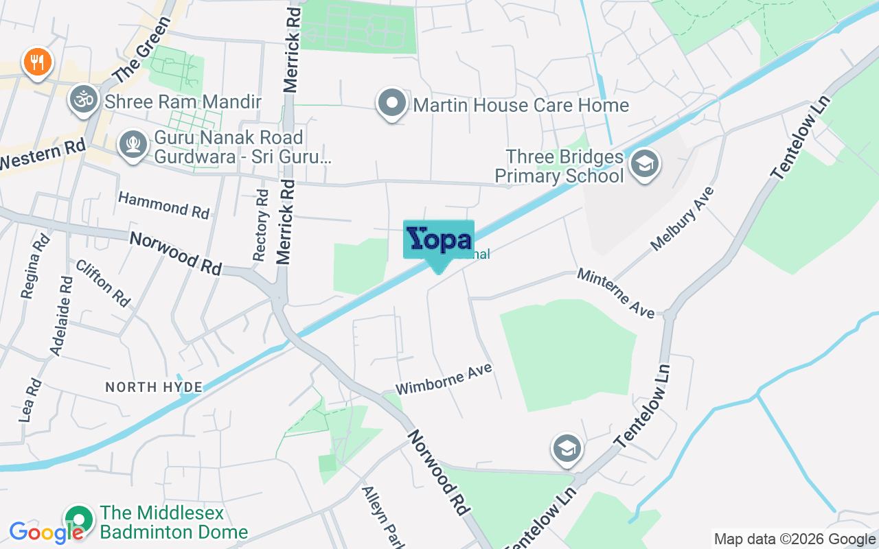 Map showing the location of UB2 4HQ