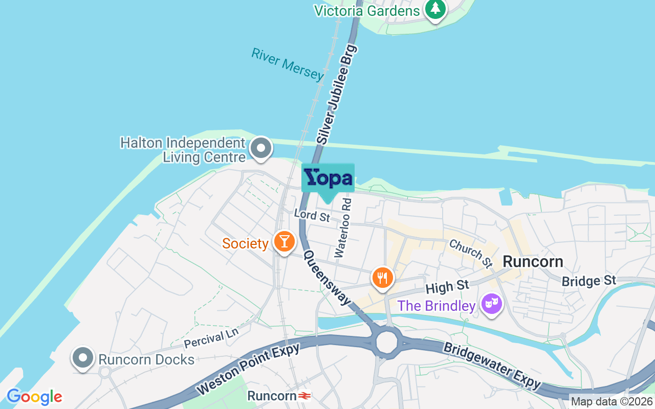 Map showing the location of WA7 1HQ