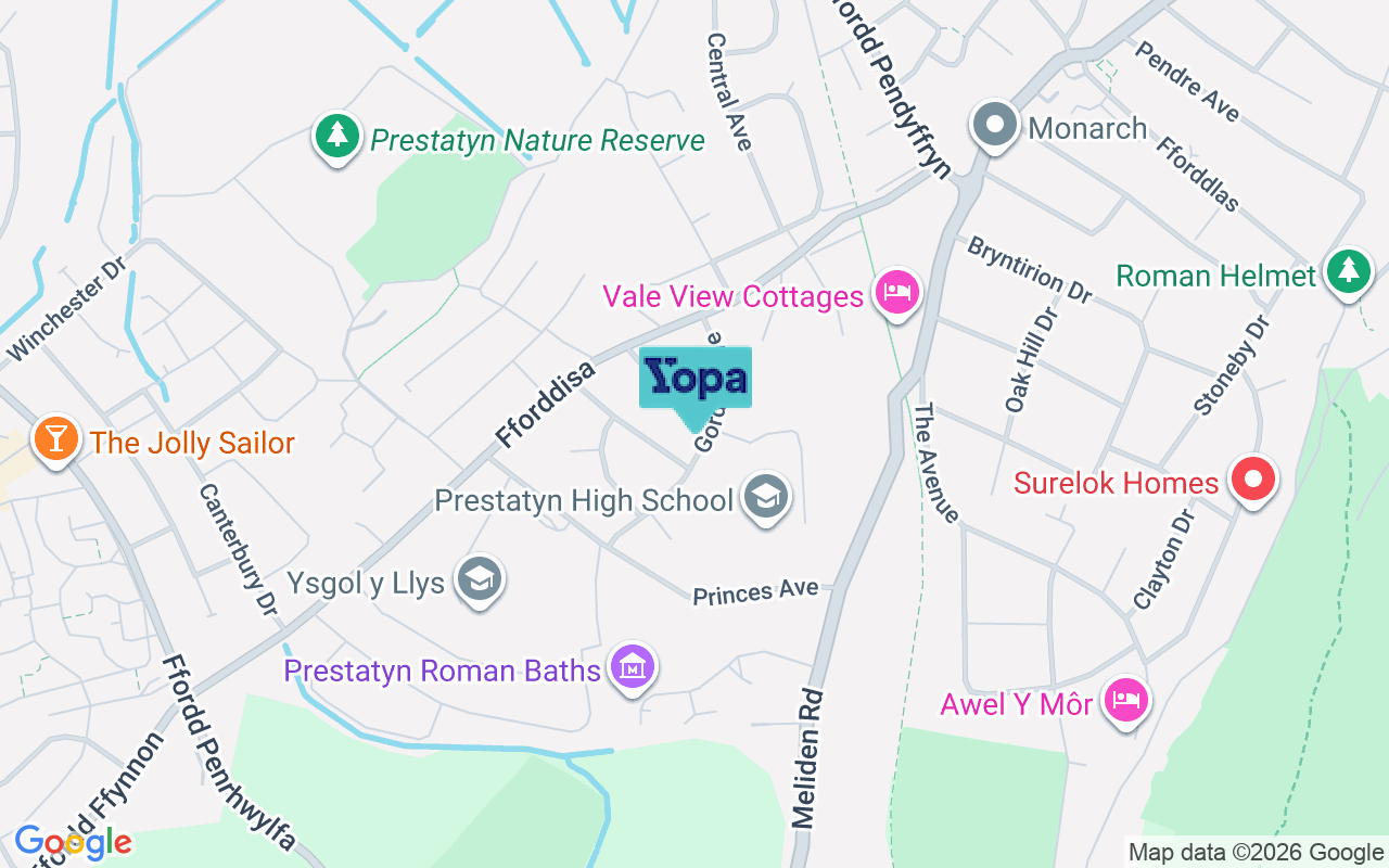 Map showing the location of LL19 8RY