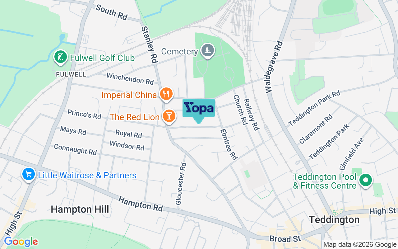 Map showing the location of TW11 8SP