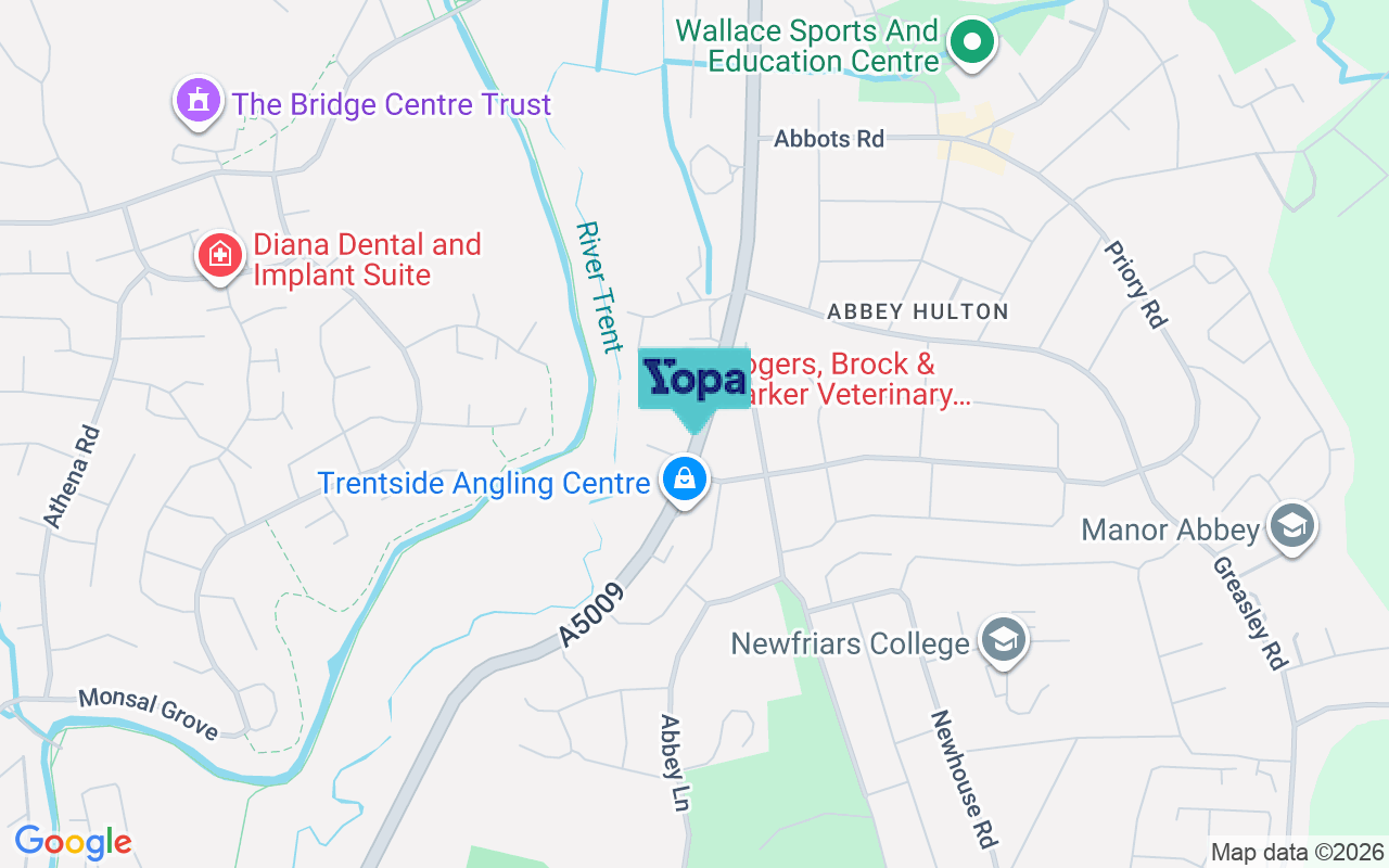 Map showing the location of ST2 8BT