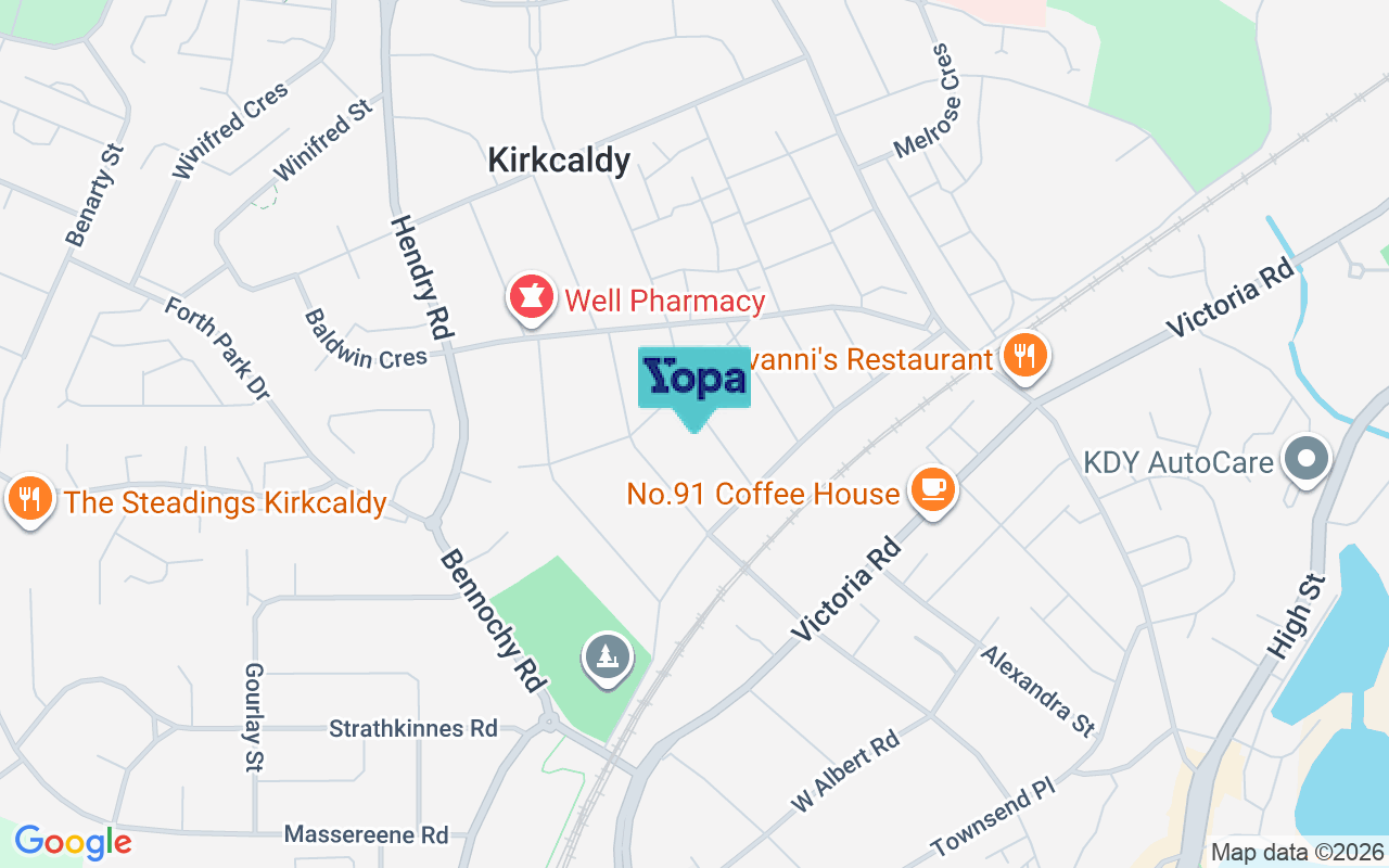 Map showing the location of KY2 5HH
