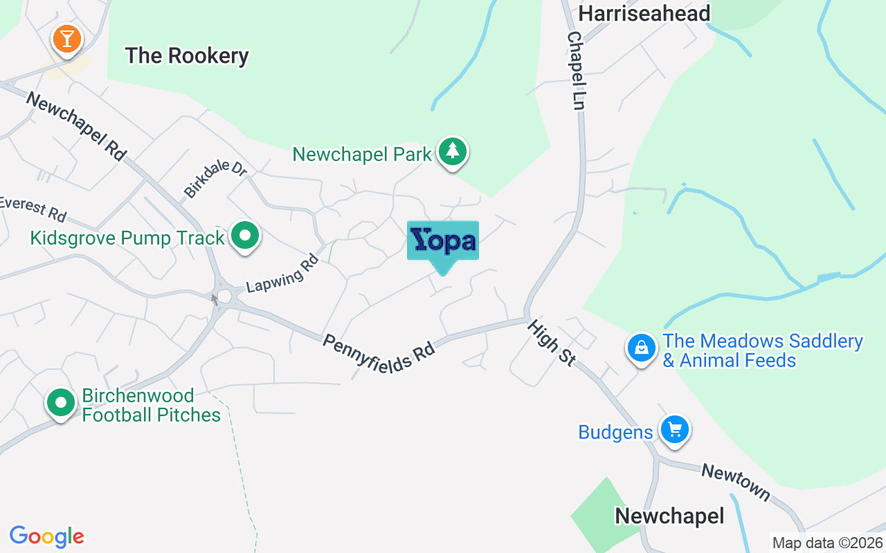 Map showing the location of ST7 4PW
