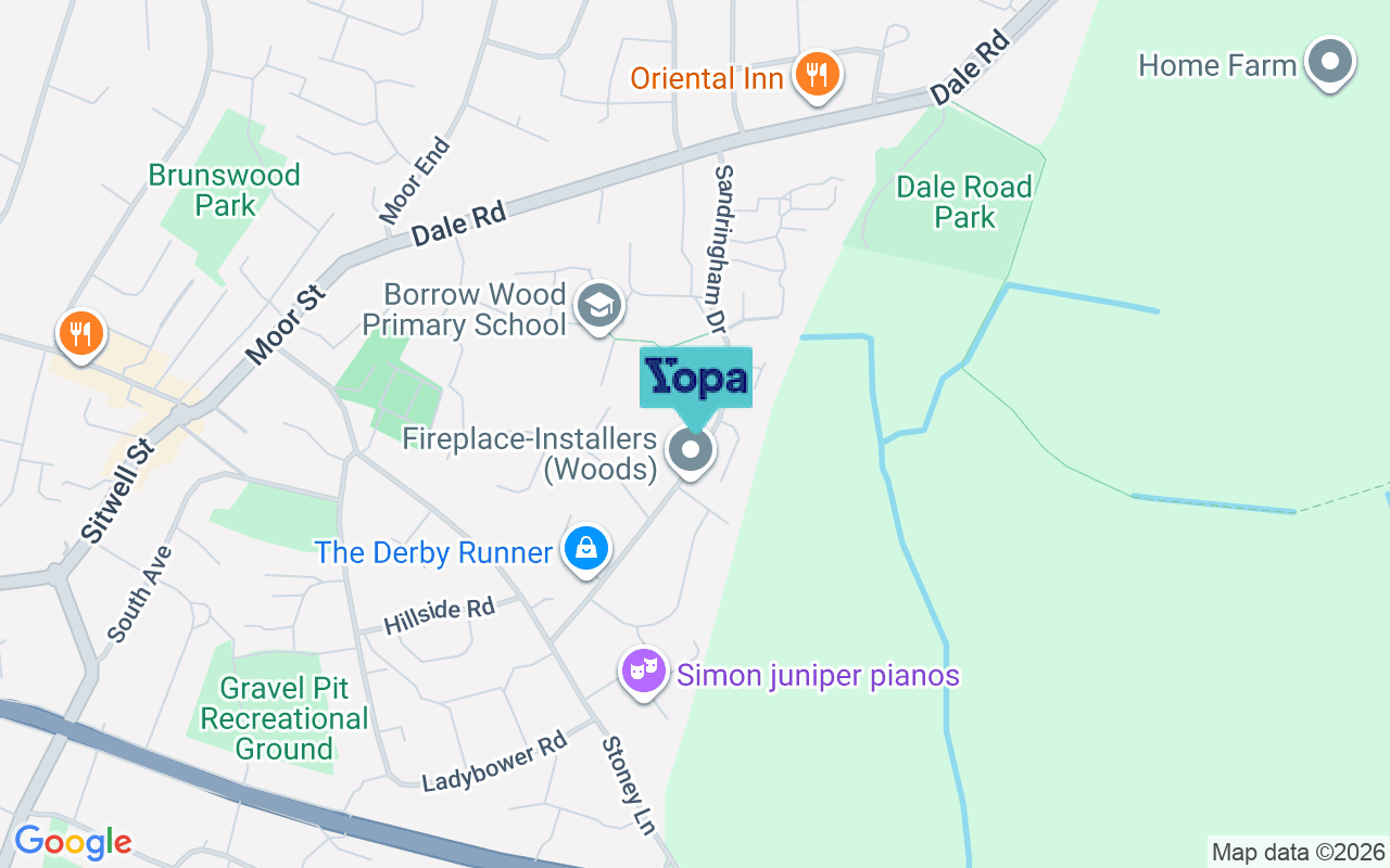 Map showing the location of DE21 7QP
