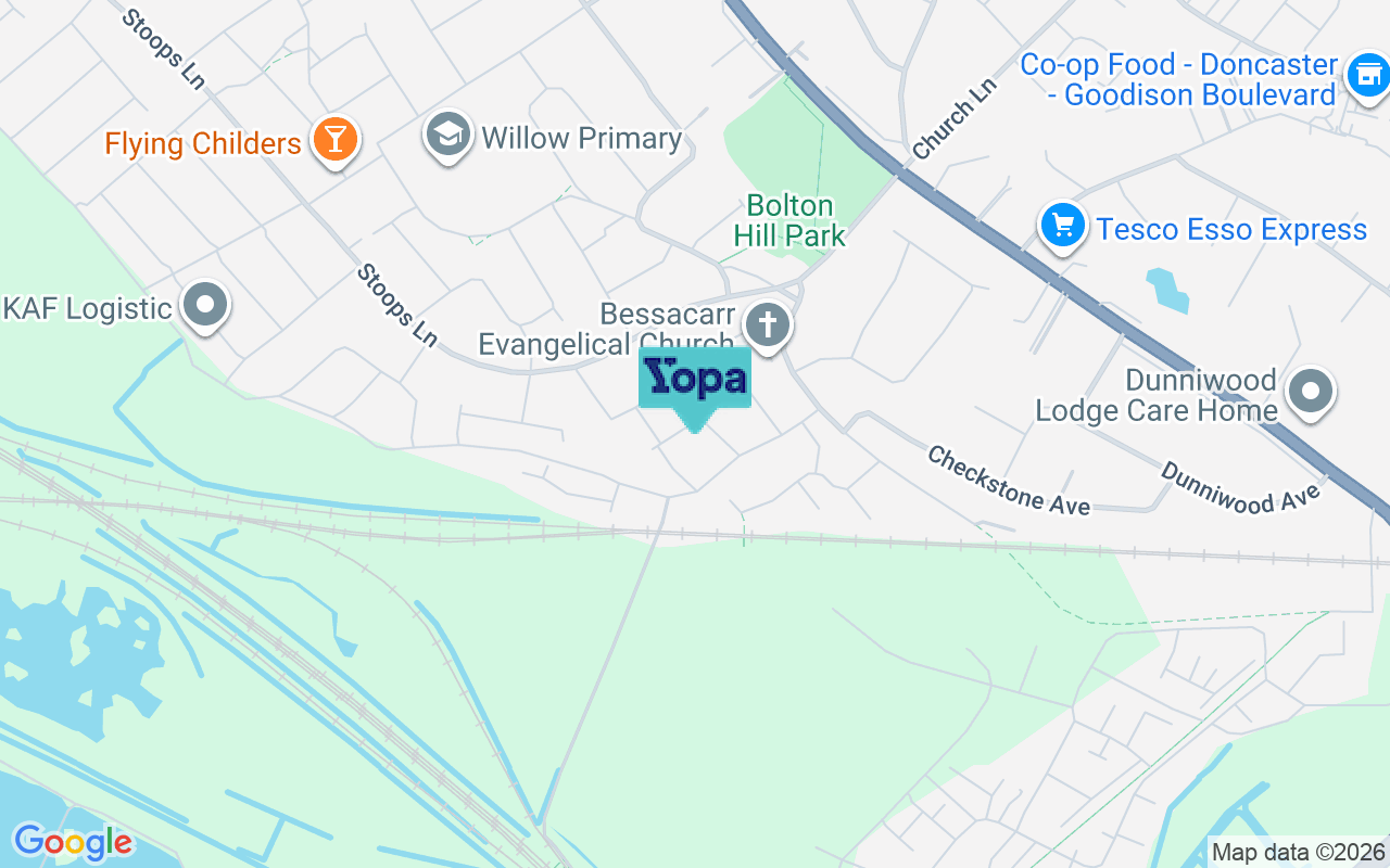 Map showing the location of DN4 7PZ