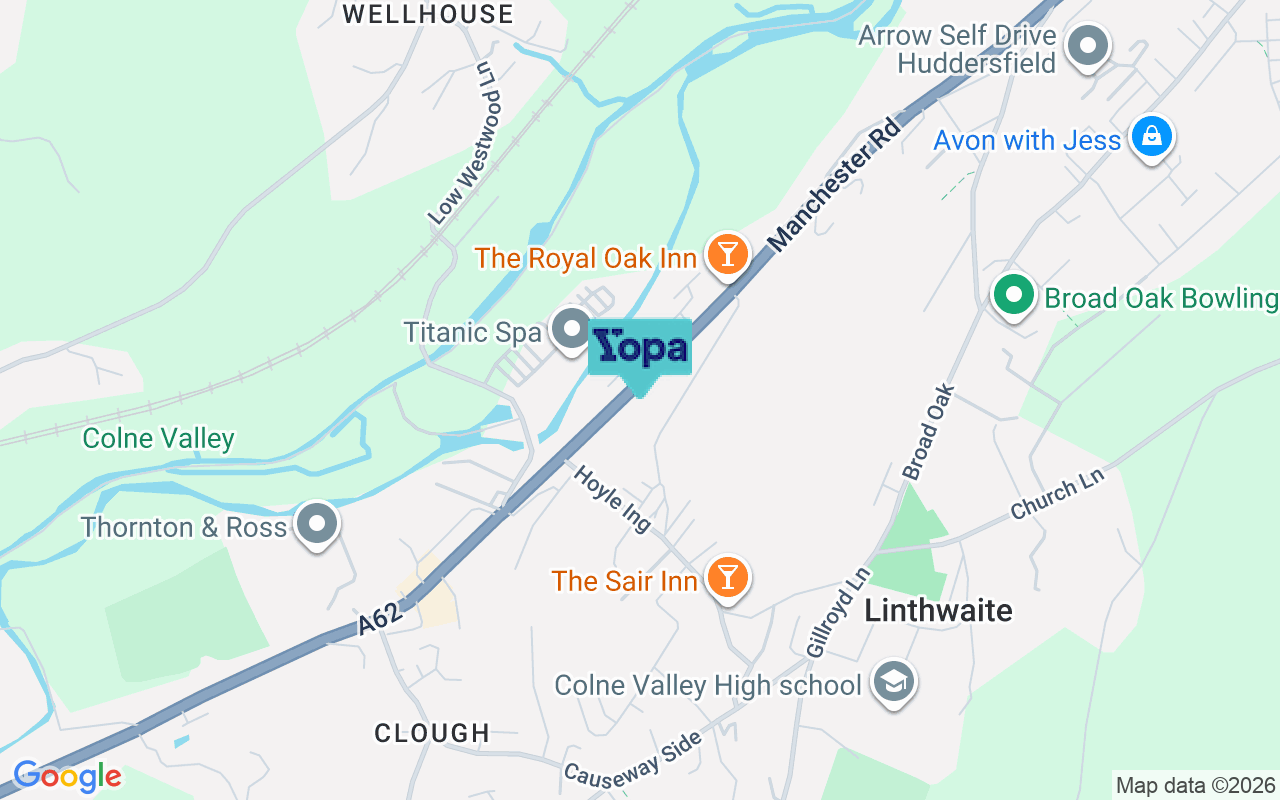 Map showing the location of HD7 5QS