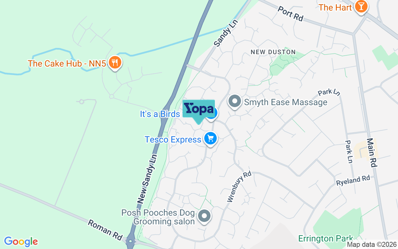 Map showing the location of NN5 6EH
